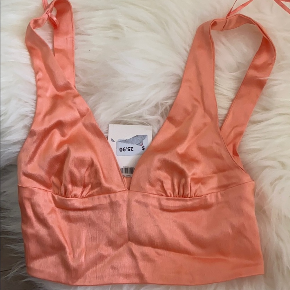 Zara peach crop top - NEW W TAGS